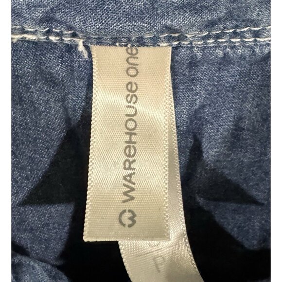 Warehouse One Button Up Shirt women Size Small Blue - Picture 4 of 11